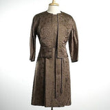 1950s Dress and Jacket Set in Floral Brocade