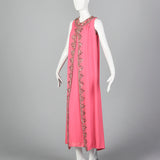 1960s Hot Pink Wiggle Dress with Beaded Float
