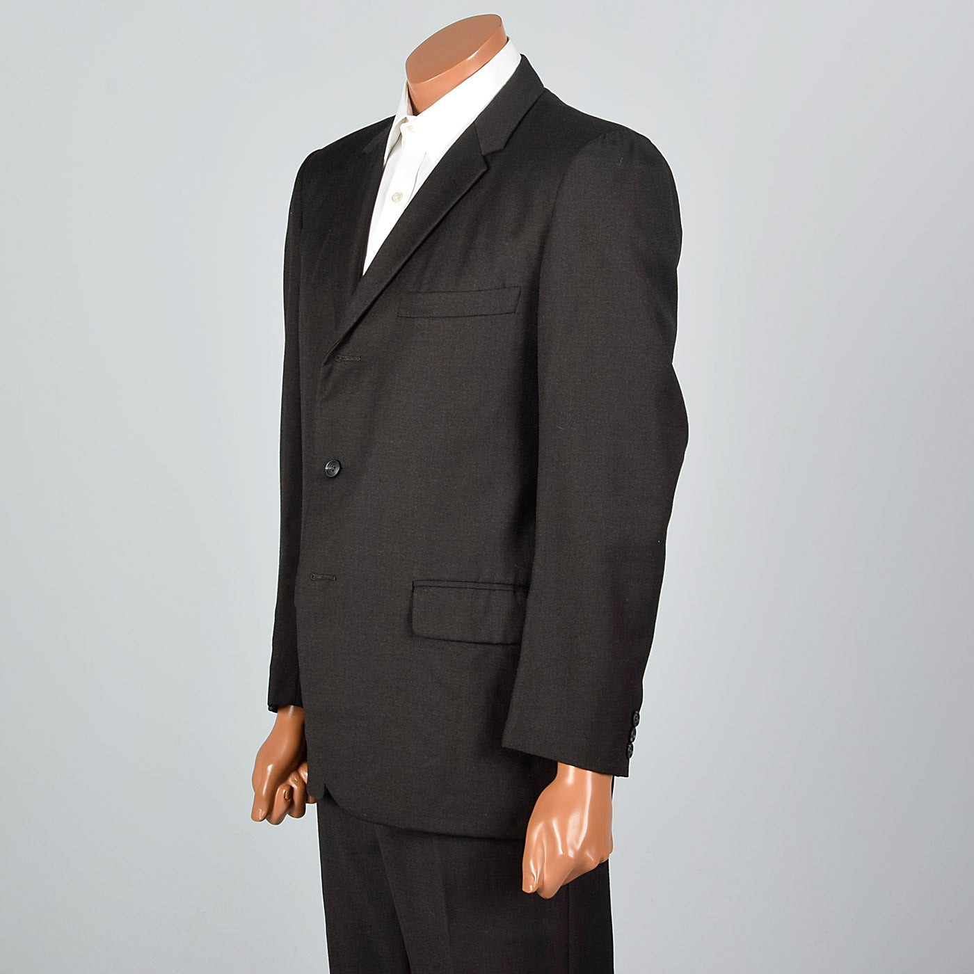 1960s Mens Brown and Black Two Piece Suit