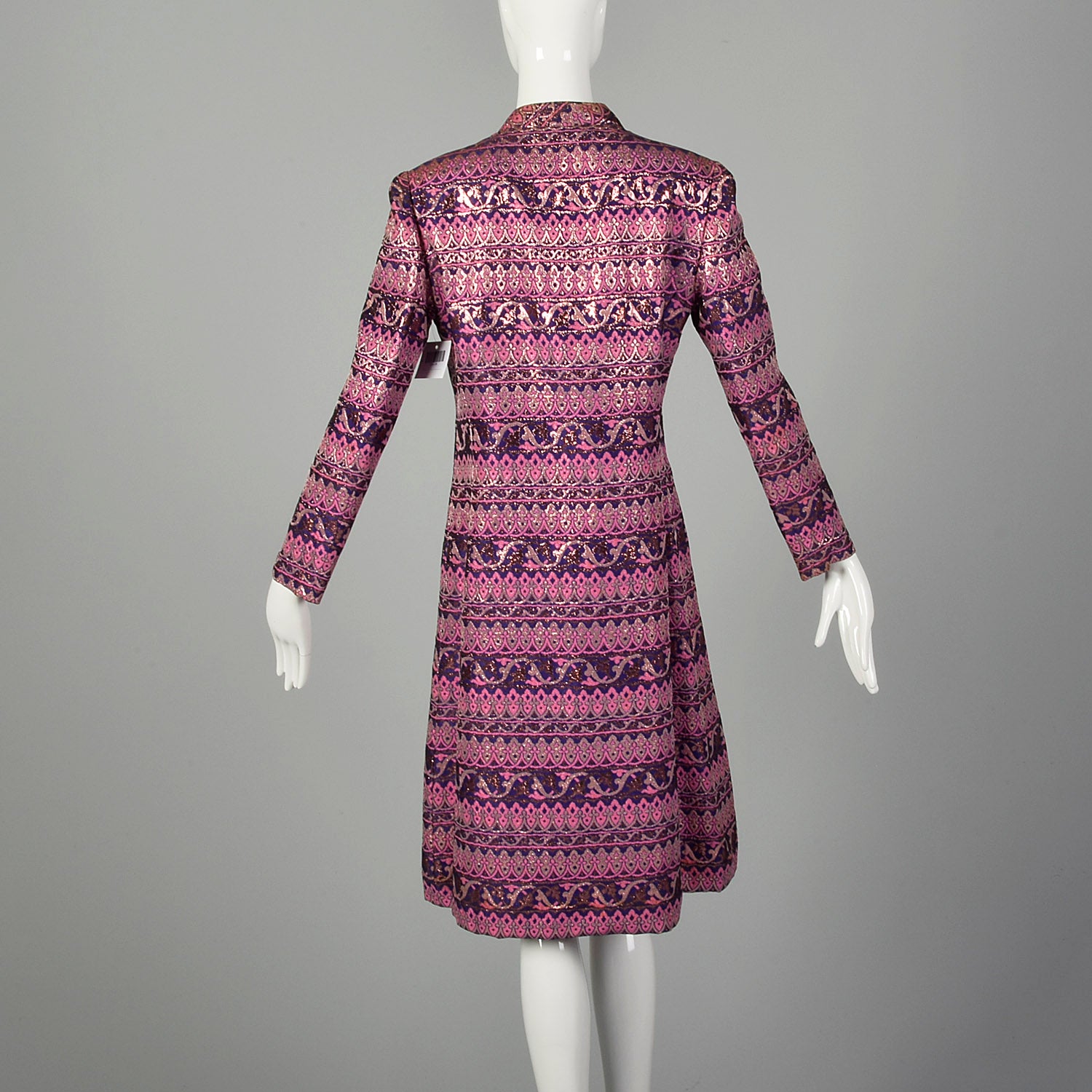 Medium 1960s Adele Simpson Metallic Brocade Coat