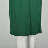 Small 1980s Adolfo Holiday Green Knit Long Sleeve Winter Sweater Dress