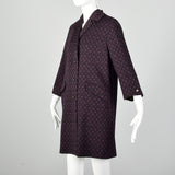 Medium 1960s Purple and Black Coat with Chinese Character Pattern