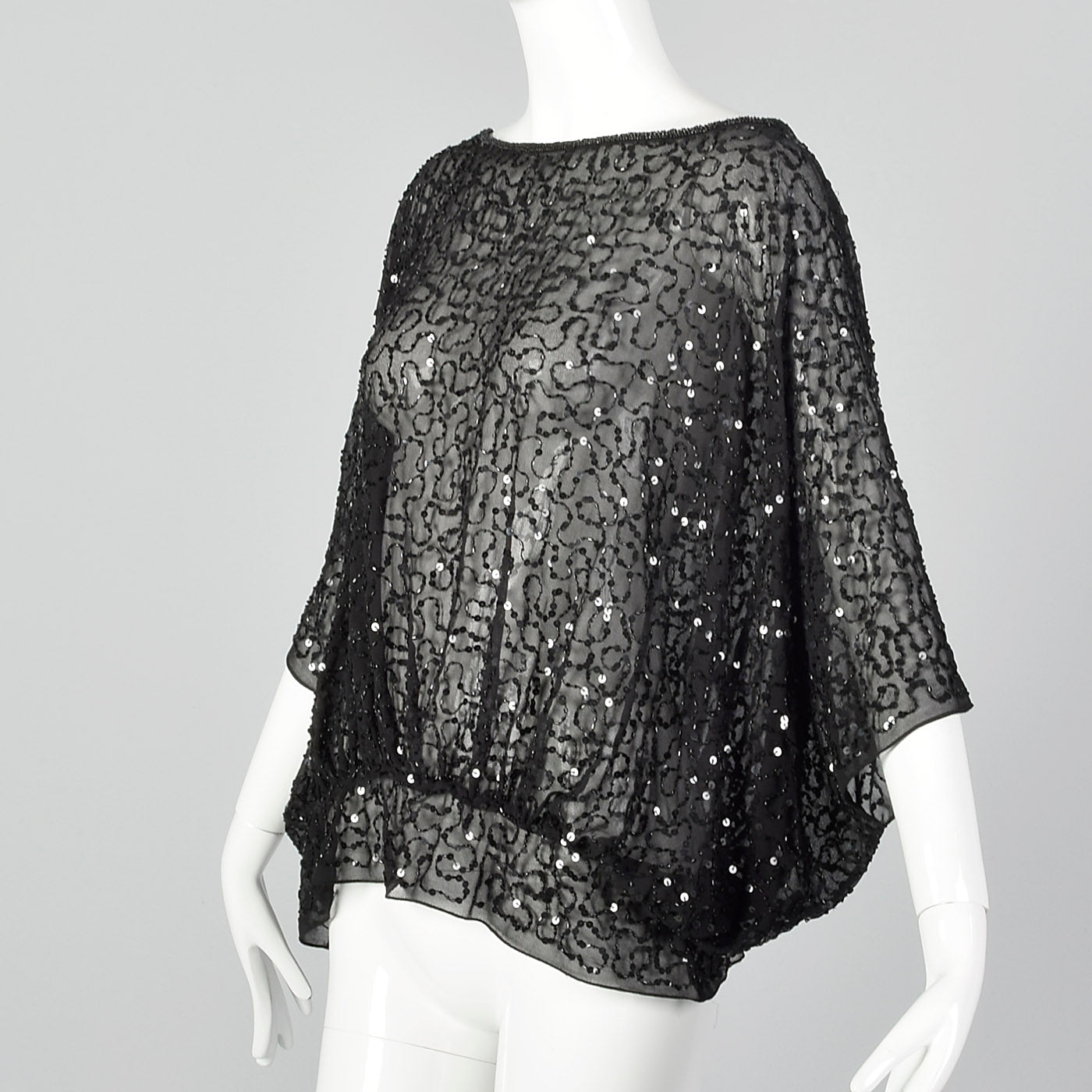 1990s Beaded Batwing Top