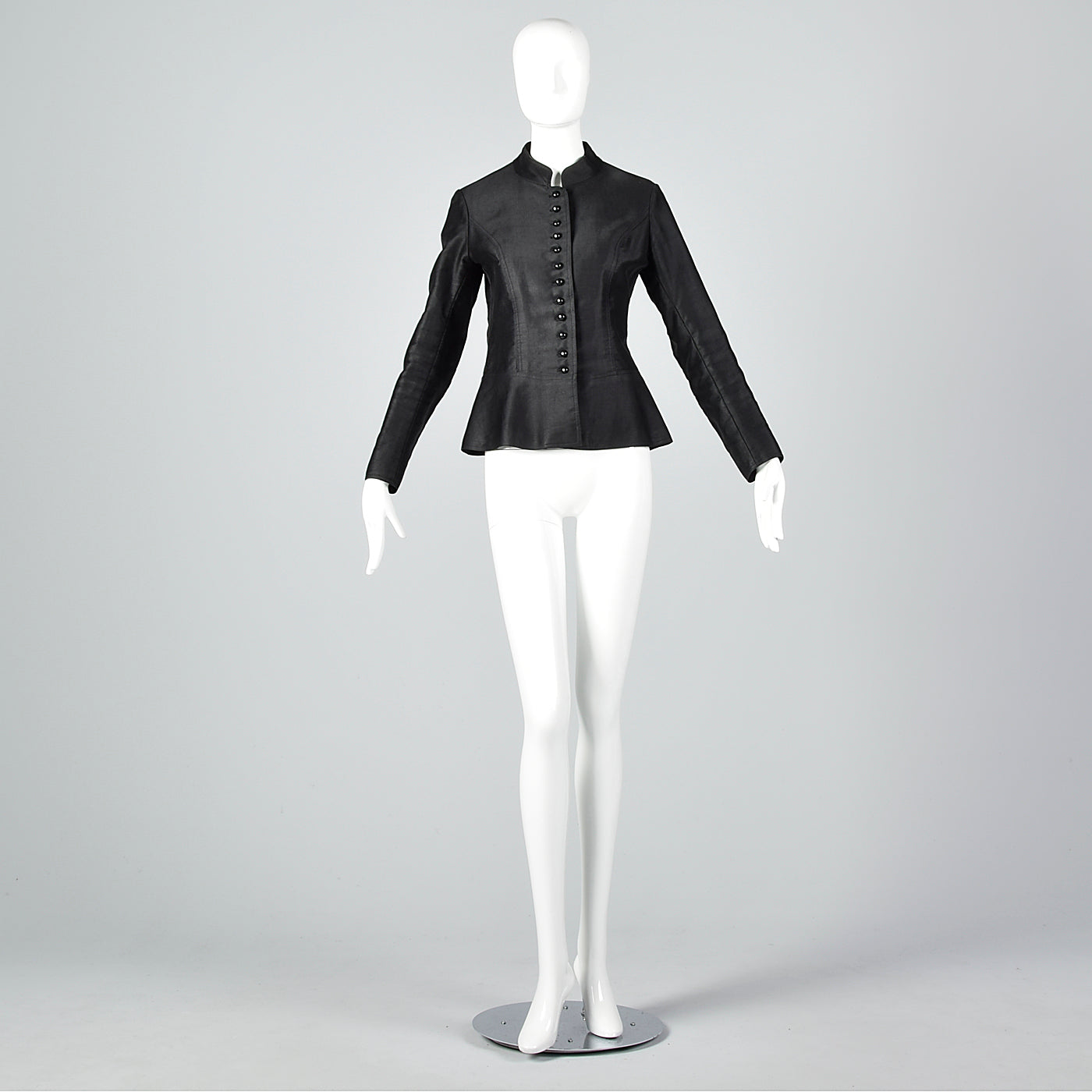 1960s Yves Saint Laurent Rive Gauche Black Button Up Jacket