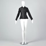 1960s Yves Saint Laurent Rive Gauche Black Button Up Jacket