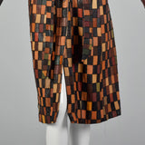 1970s Patchwork Leather Trench Coat
