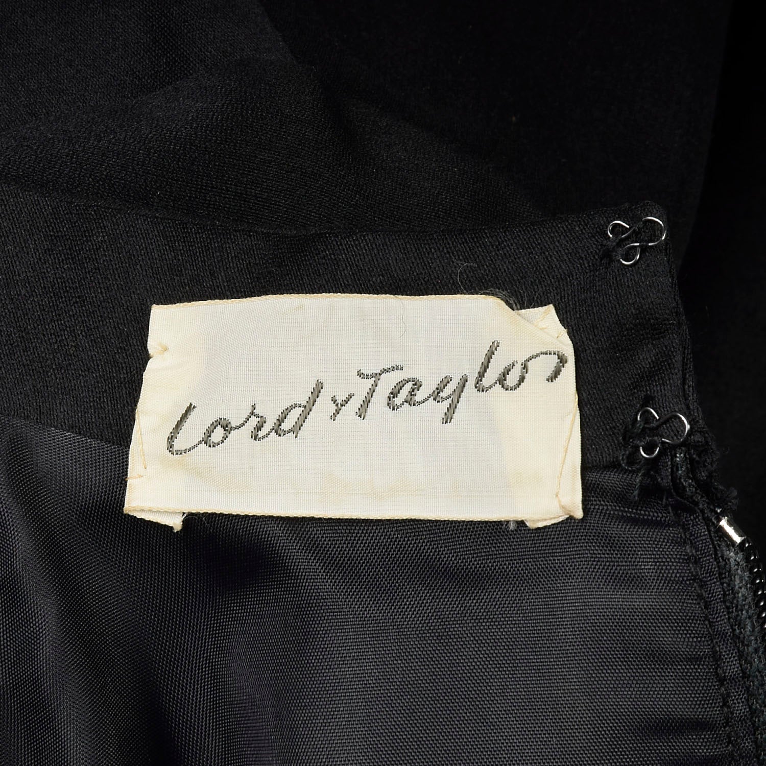 XL 1960s Lord & Taylor Black Cocktail Dress LBD