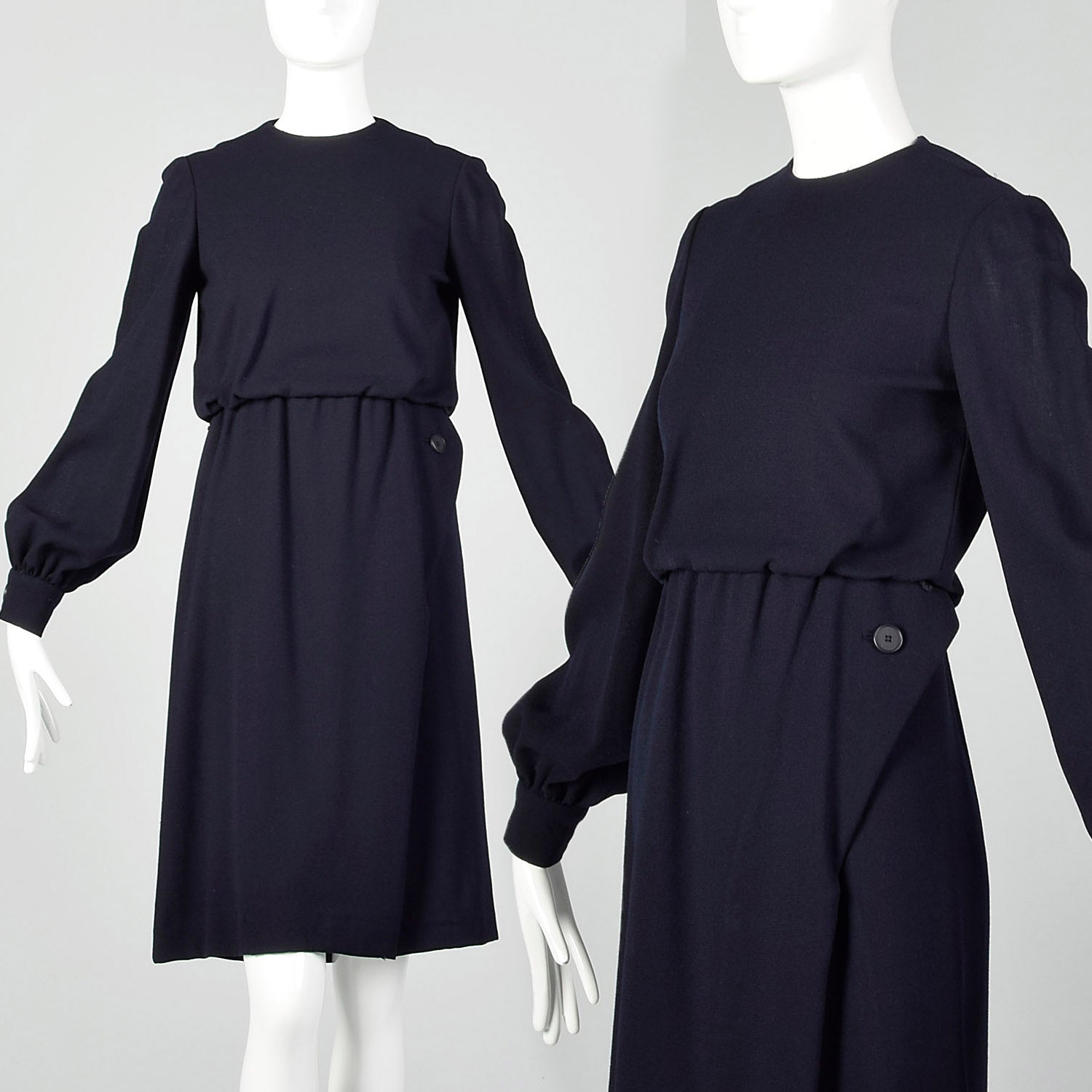 Small Geoffrey Beene 1960s Navy Blue Dress