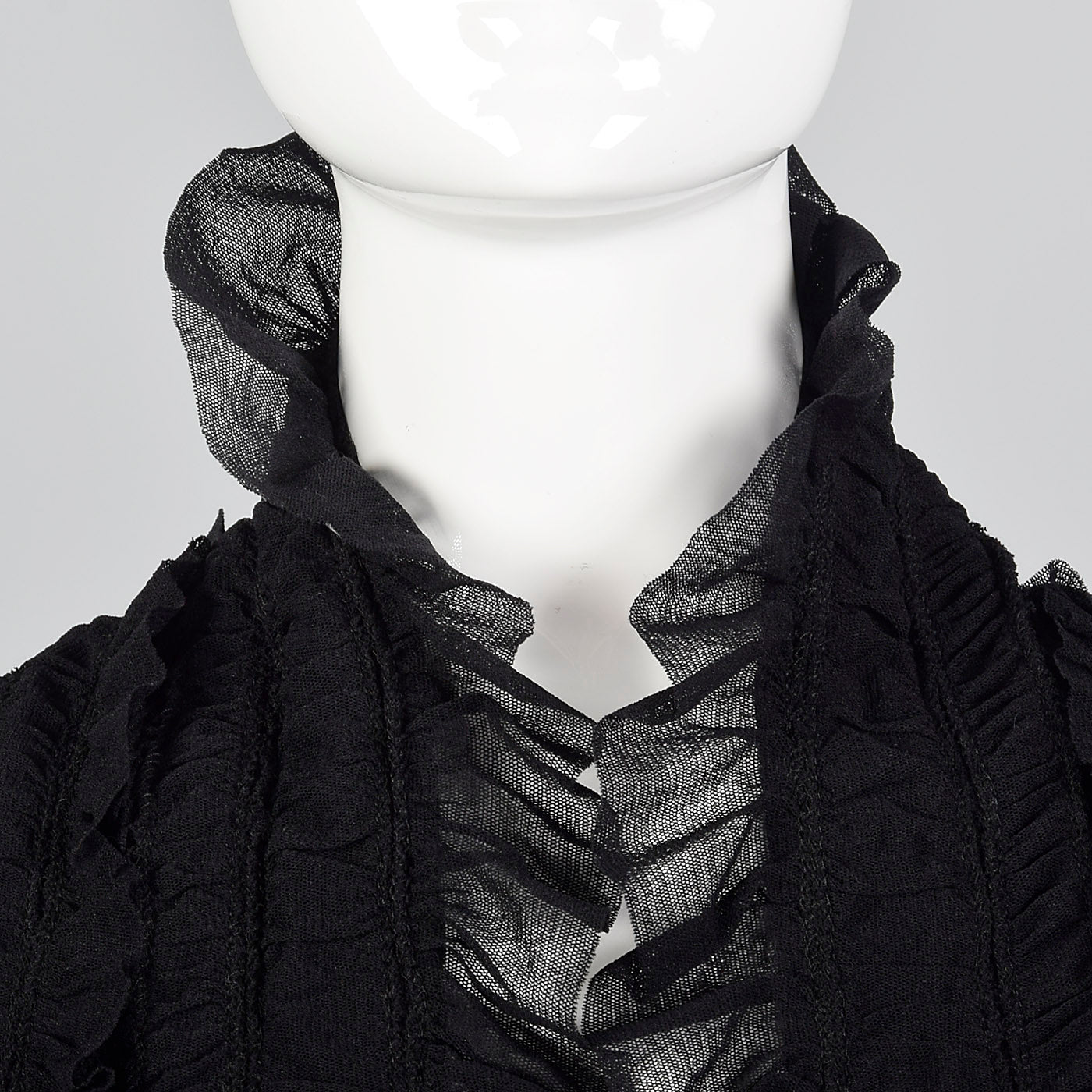 1990s Jean Paul Gaultier Soleil Black Lace and Mesh Jacket