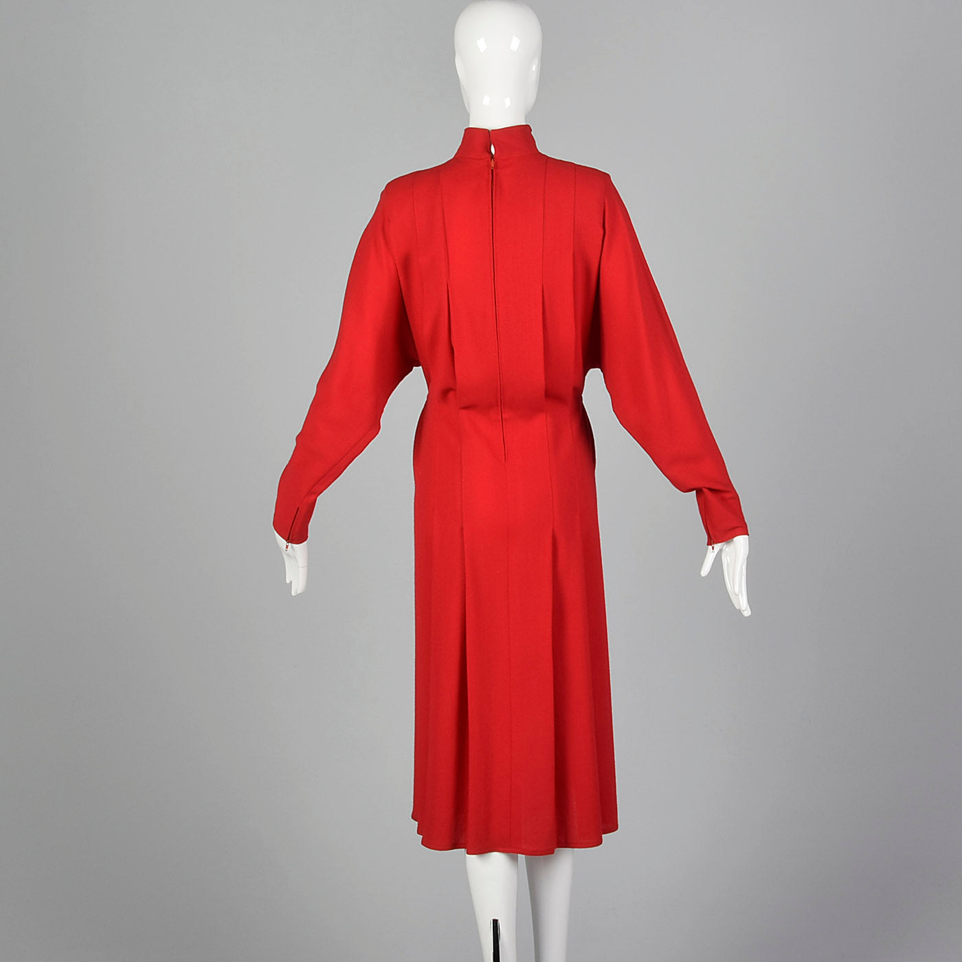 1980s Chloe Red Wool Dress with Elastic Waist