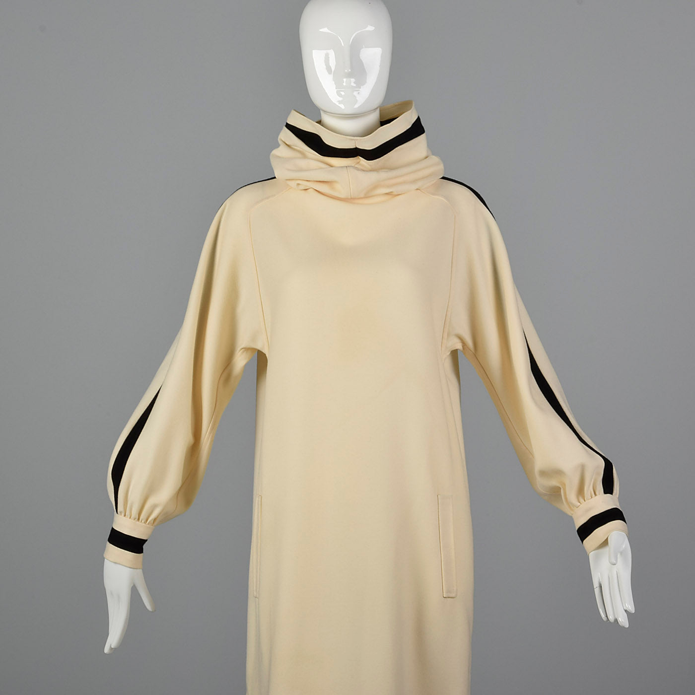 1980s Bernard Perris Dress with Cowl Neck