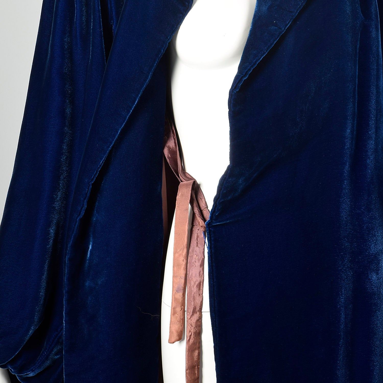 XXS 1940s Blue Velvet Opera Coat