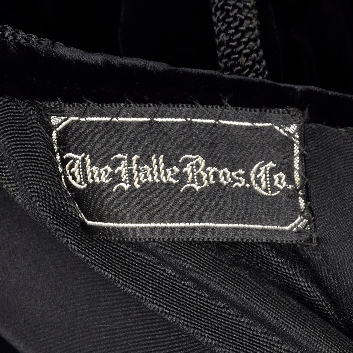 Large 1940s Halle Bros. Co. Black Velvet Skirt Set