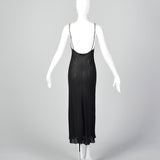 S/M Donna Karan Late 1980s Sheer Bias Cut Dress