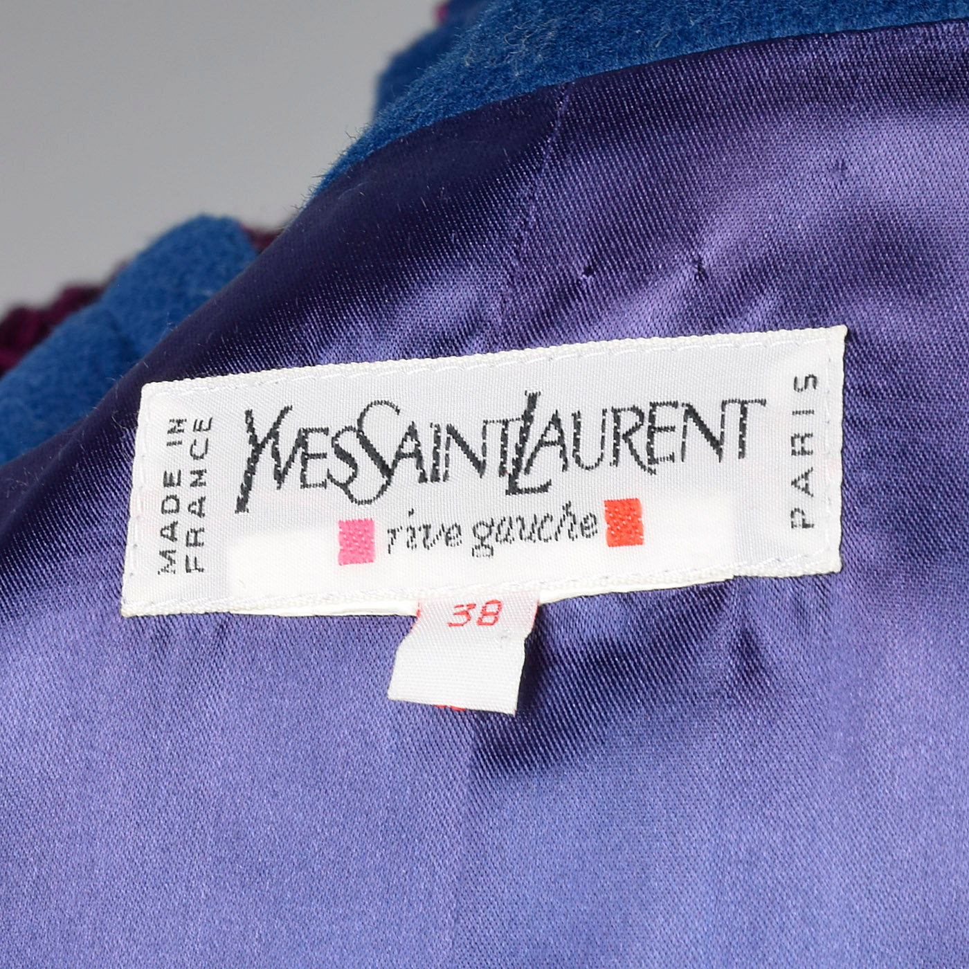 1980s Yves Saint Laurent Rive Gauche Blue Wool Jacket