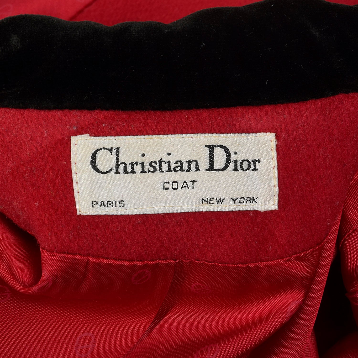 XXS 1980s Christian Dior Coat Mod Military Double Breasted Babydoll Red Winter Designer Outerwear