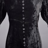 1930s Velvet Dress with Beading and Embroidery Trim
