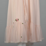 XXS 1950s Pink Chiffon Nightgown