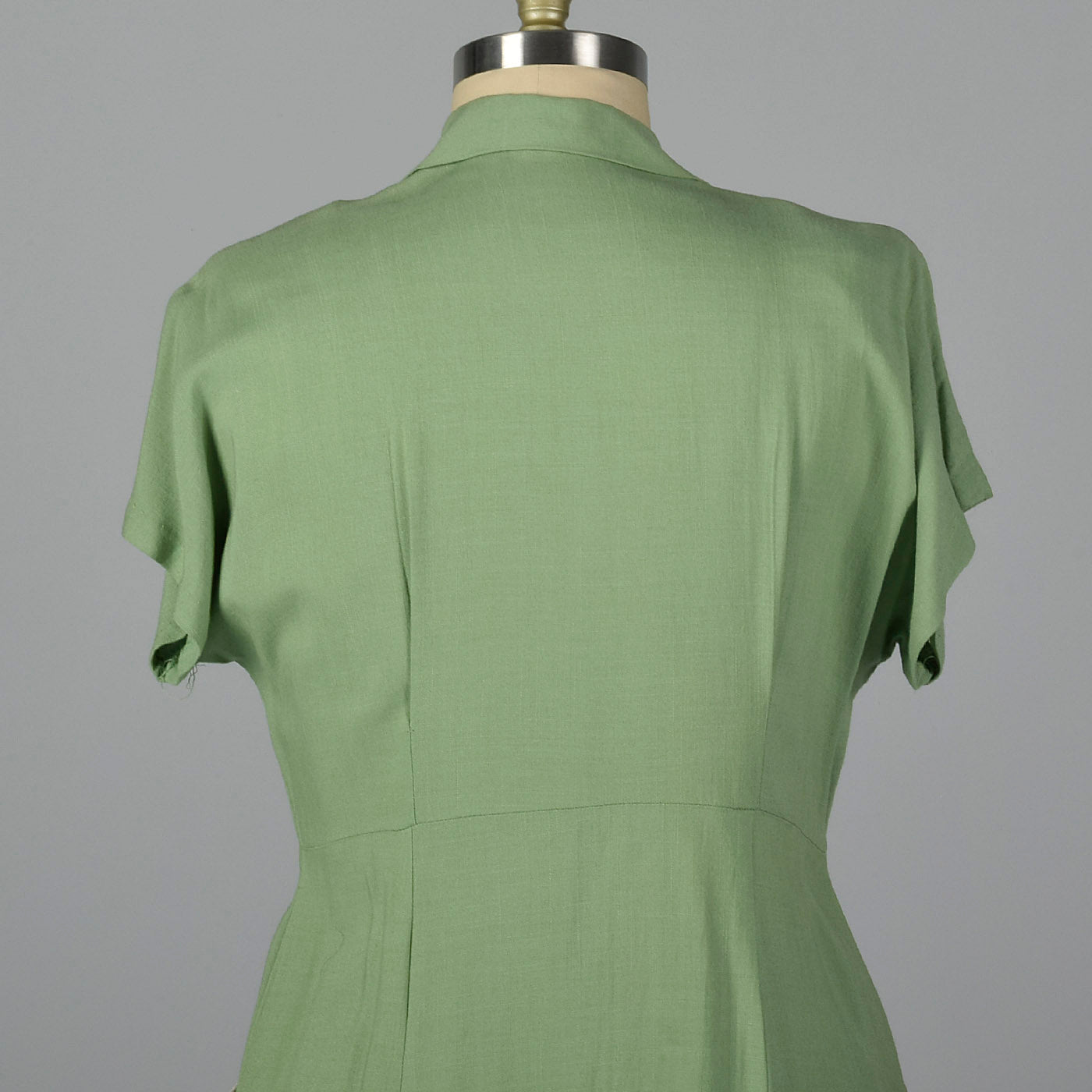 1950s Green Rayon Day Dress
