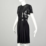 Small 1990s Little Black Dress Sequin Bill Blass Evening Cocktail LBD