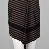 XS 1990s Black Brown Striped Cardigan Sweater