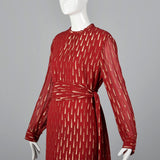 Adele Simpson Red Evening Dress with Golden Raindrops