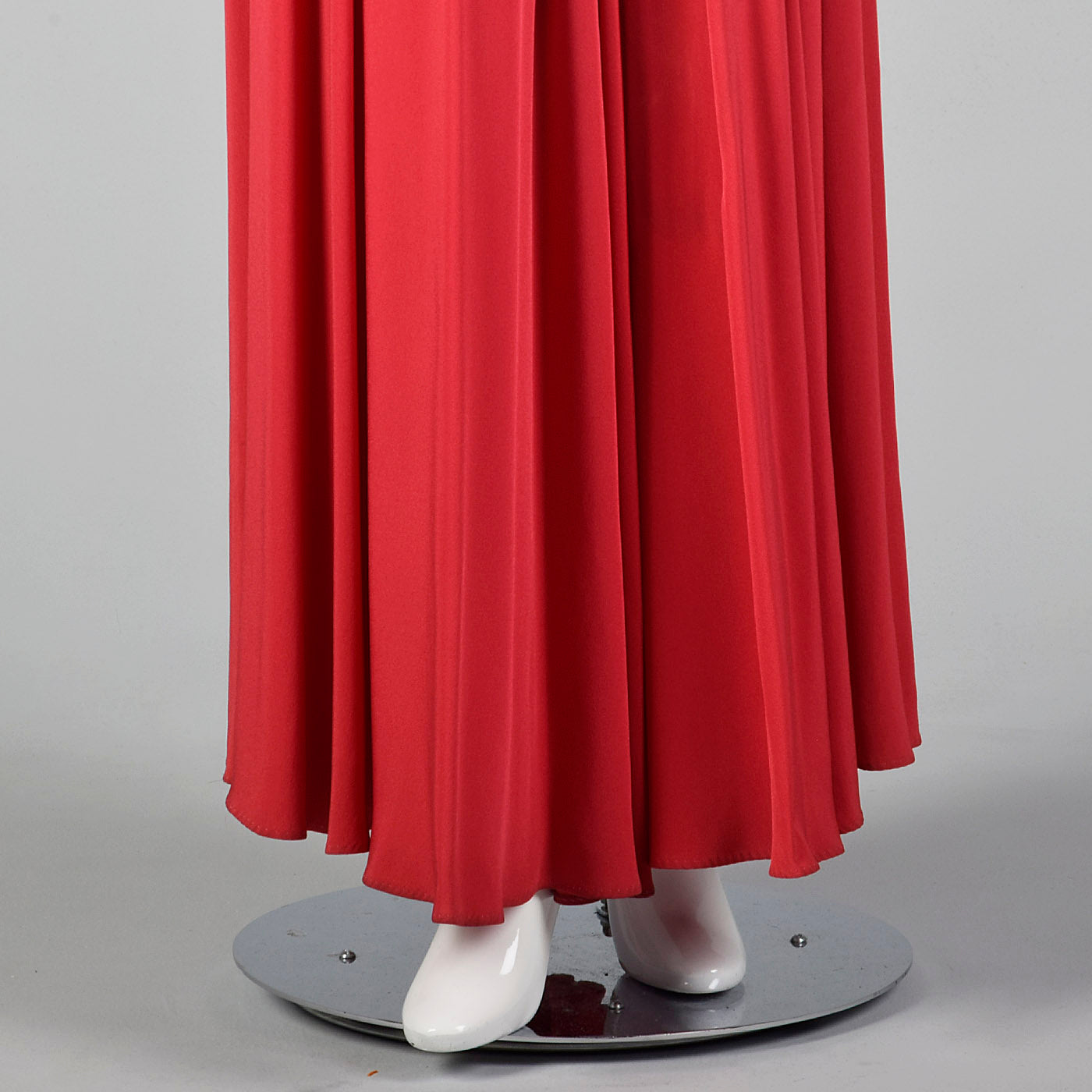 1940s Red Rayon Gown with Gorgeous Skirt