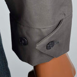 Medium 1950s Deadstock Gray Lightweight Jacket with Adjustable Cuffs
