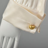 Large Yves Saint Laurent Rive Gauche 1990s Silk Blouse
