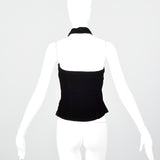 Small 1950s Black Velvet Halter Top