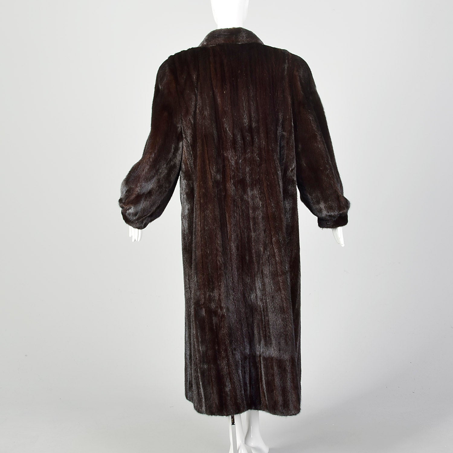 XL Brown Full Length Mink Fur Coat