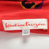 1980s Pauline Trigere Long Sleeve Red Dress