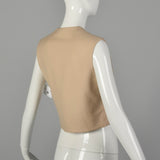 Small 1980s Numbered Christian Dior Boutique Minimalist Tan Wool Vest