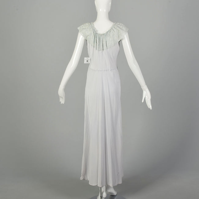 Medium 1940s Rayon Vintage Nightgown Boudoir Lingerie