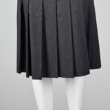 Small Chanel Boutique 1990s Gray Wool Pleated Skirt