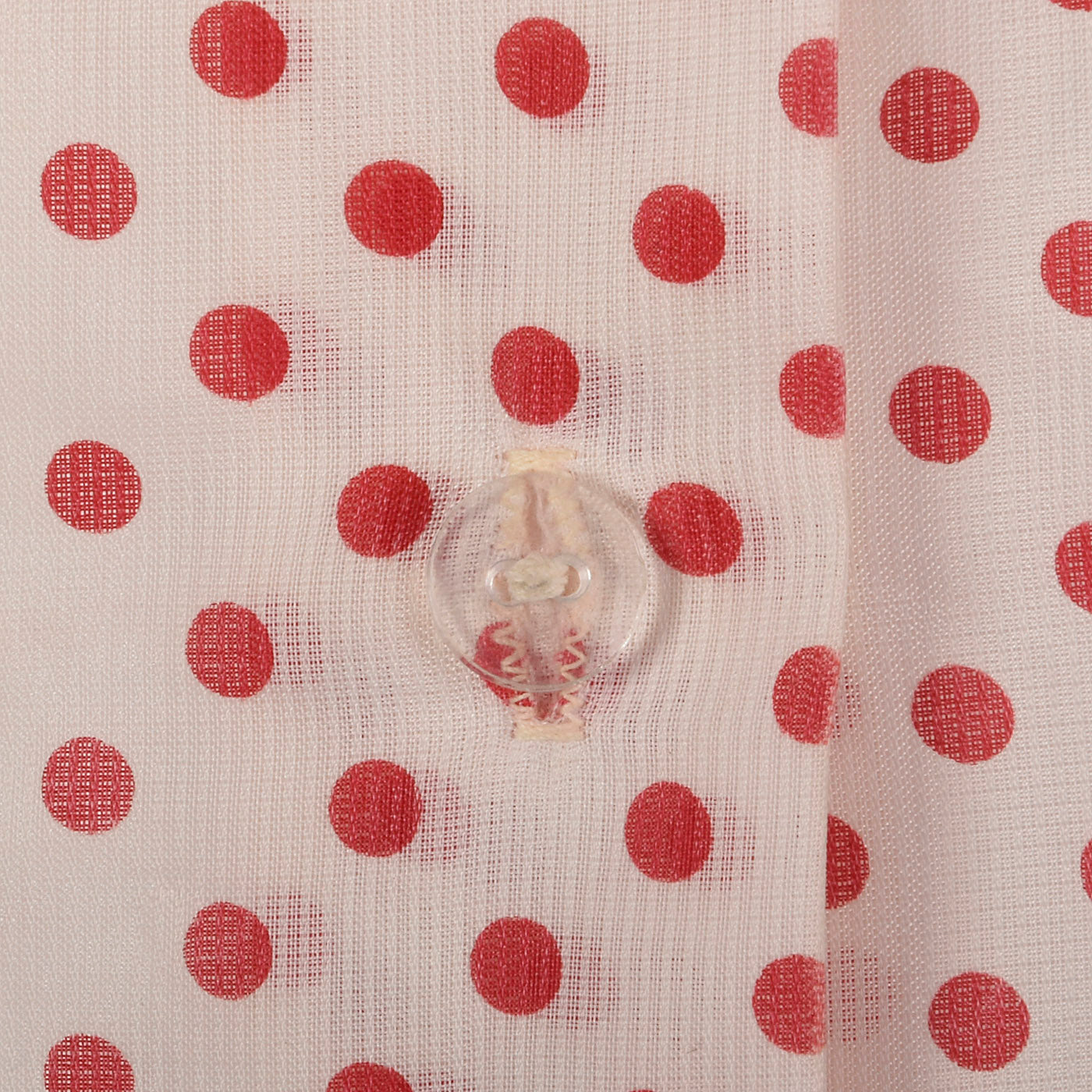 1960s White Blouse with Red Polka Dots