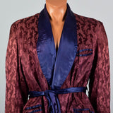 1940s Mens Burgundy Robe with Ameoba Weave