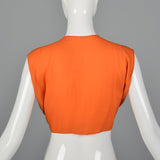 1970s Saks Fifth Avenue Orange Silk Crop Vest