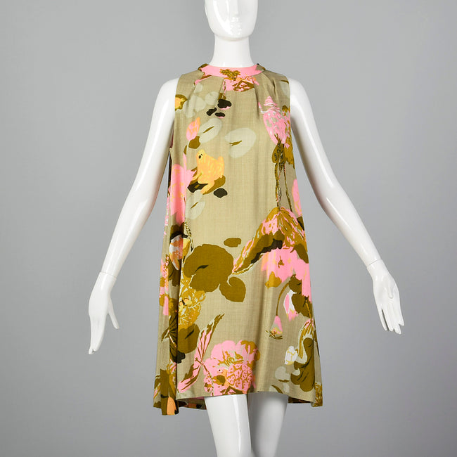 1960s Novelty Frog Print Dress