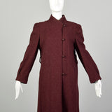 Medium 1970s Swing Coat Wool Maroon Autumn Burgundy Winter Vintage Outerwear