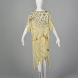 Large 1980s Beaded Two Piece Flapper Style Dress