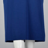 1980s Bill Blass Loose Blue Knit Dress
