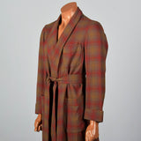 1950s Mens Pendleton Red Plaid Wool Robe