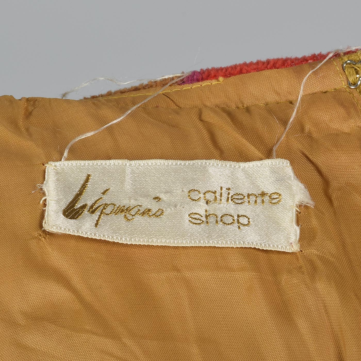1960s Printed Velour Shift Dress