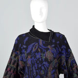 1980s Emanuel Ungaro Wool Sweater Dress with Button Up Turtleneck