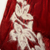 XS 1930s Red Rayon Velvet Bolero Embroidered Jacket