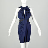 XXS 2010s Vionnet Deep V Neck Dress NWT Drapey Sexy Low Cut Summer