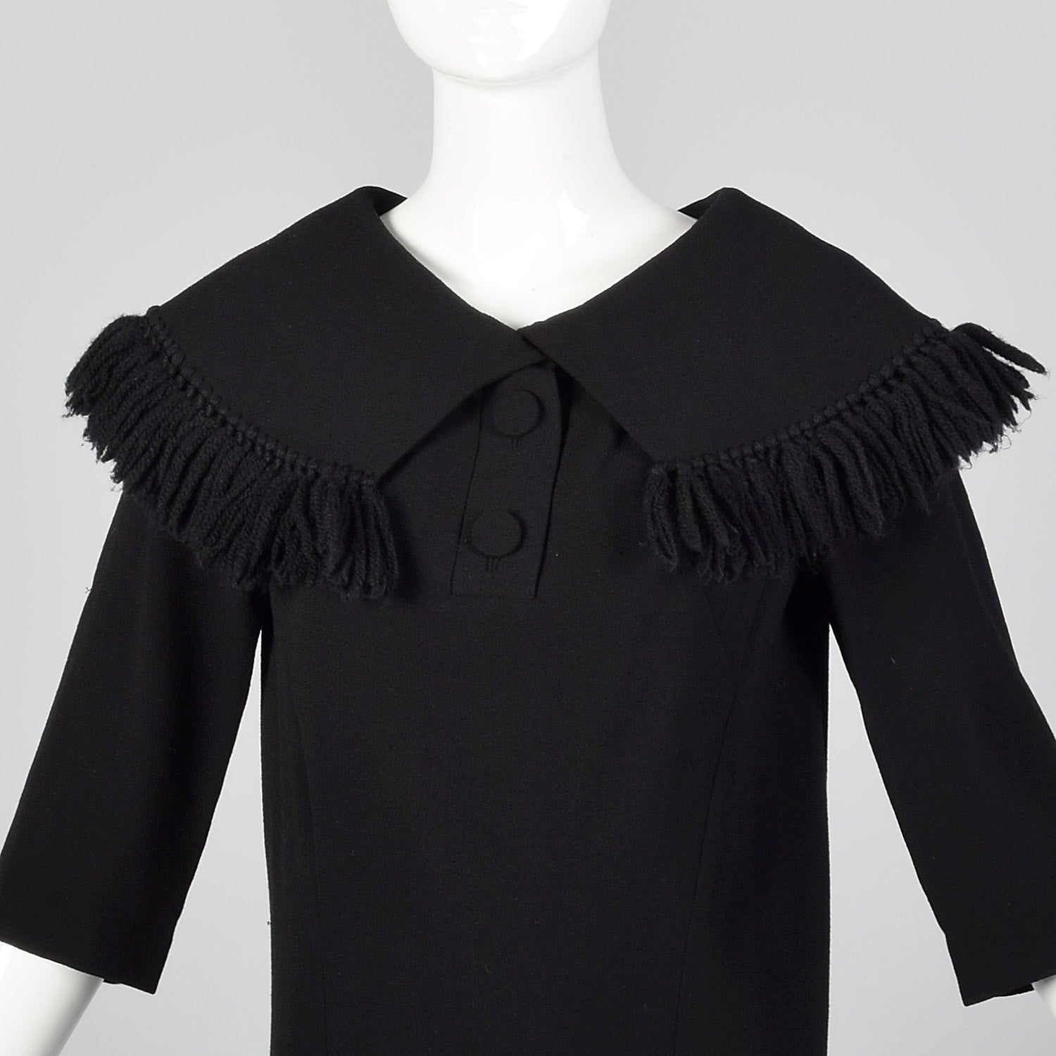 XXS 1960s Black Sack Dress