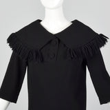 XXS 1960s Black Sack Dress