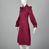 2010s Pleated Magenta Dress